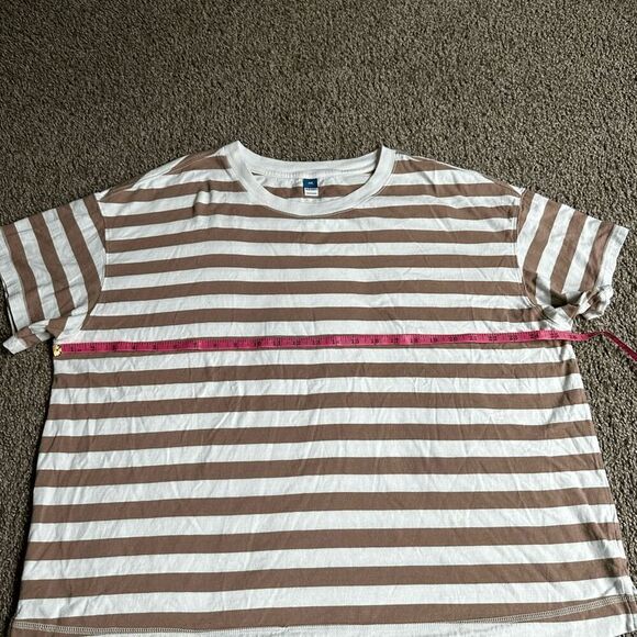 Old Navy Tan and White Striped Tee - Picture 8 of 11